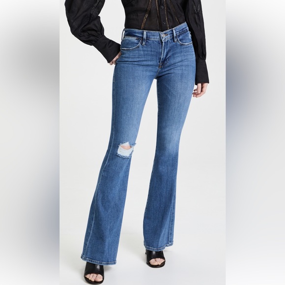 FRAME High Flare Jeans size 26, Sunfaded rips, SOLD OUT! NWT! $238 - Picture 1 of 11